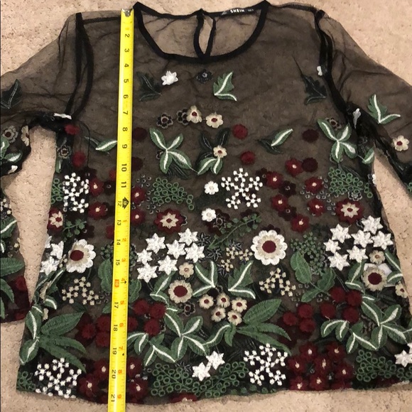 🔆Gorgeous Shein embroidered top, size Small, NEW - Picture 6 of 8